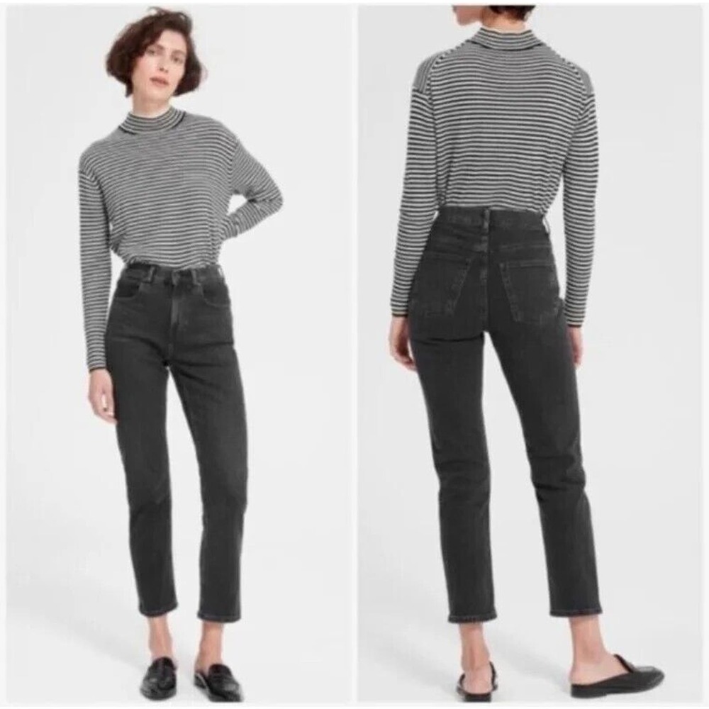 Everlane 26 Jeans High Waist Straight Black Womens Stretch